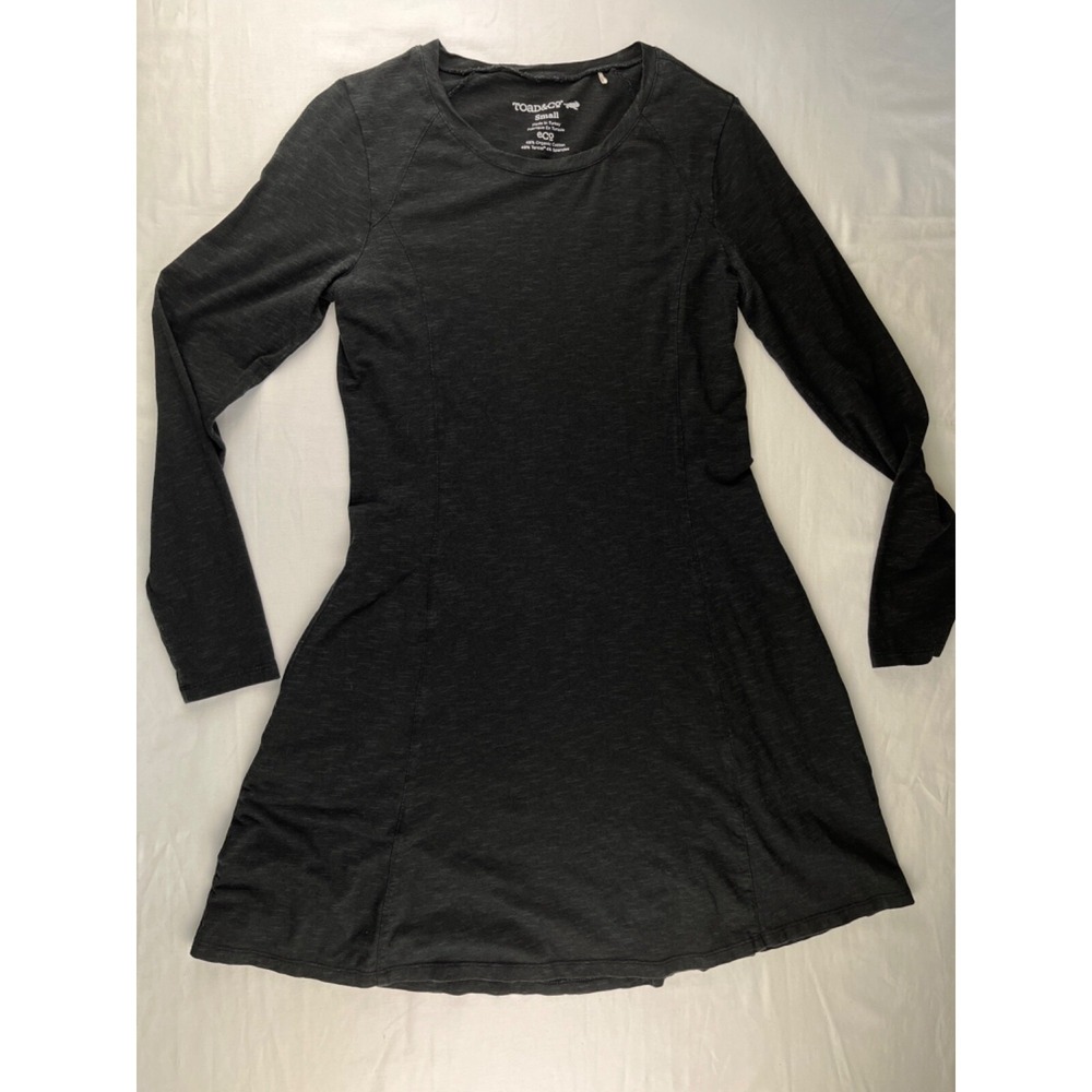 Toad & Co Intermosso Heathered Black Dress Pockets Size Small